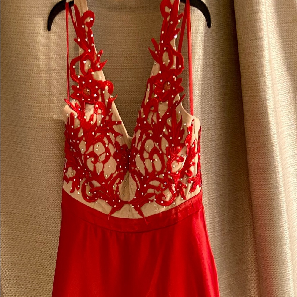 Red long dress